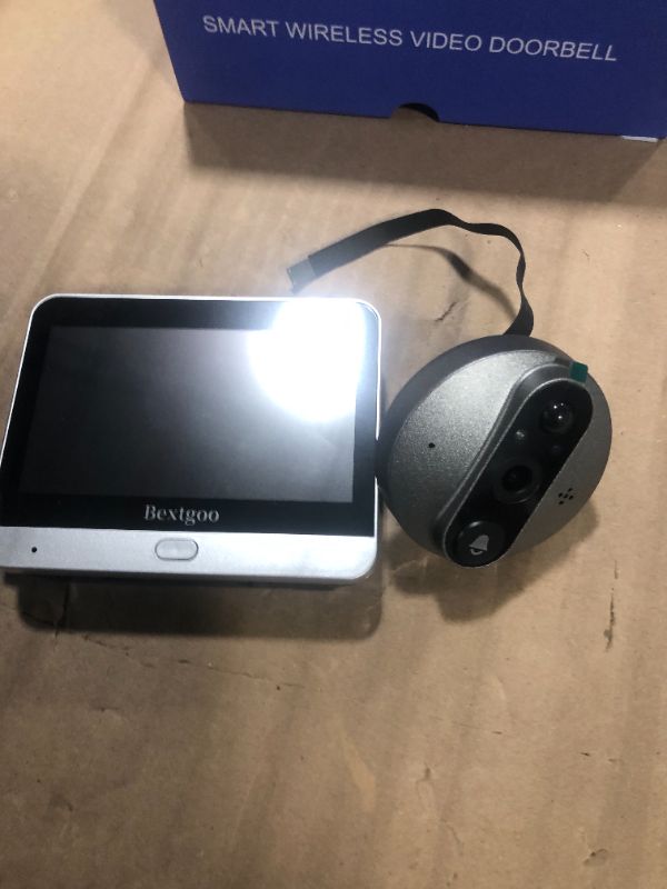 Photo 1 of ** missing hardware and instructions***
Bextgoo 2K Video Peephole Doorbell Camera with 64GB Memory Card, Door Peephole Video Doorbell with 4.3" Color Monitor, 8000mAh Battery, 170° Wide View, Smart Detection Alerts, Night Vision
