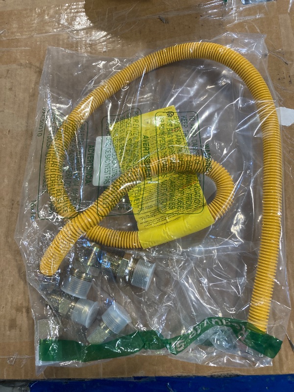 Photo 1 of ***MISSING FLEX LINE AND ONE CONNECTOR*** 48" Flex Gas Line, Gas Dryer Connector Kit, Stove/Water Heater/Dryer Gas Line with Connectors 1/2" MIP 1/2"FIP 3/4"MIP, 5/8 in.OD(1/2 in. ID?Coated Corrugated Stainless Steel Tubing