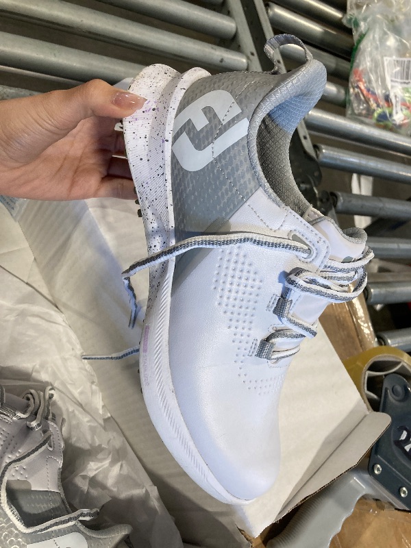 Photo 1 of ****GOOD CONDITIONS, JUST DIRTY**** FootJoy Women's FJ Fuel Previous Season Style Golf Shoe, White/Grey/Lilac, 7.5