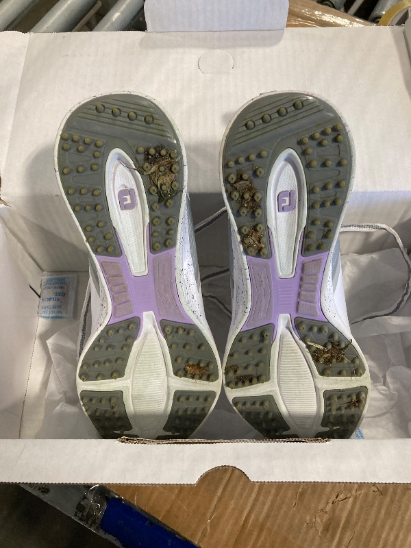 Photo 1 of ****GOOD CONDITIONS, JUST DIRTY**** FootJoy Women's FJ Fuel Previous Season Style Golf Shoe, White/Grey/Lilac, 7.5
