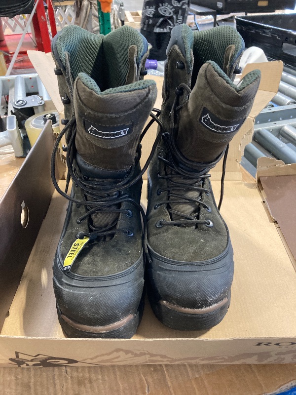 Photo 1 of ****IN GOOD CONDITIONS, JUST DIRTY***** ROCKY Blizzard Stalker Steel Toe Waterproof 1200G Insulated Work Boot, Brown, Size 10(MEN)