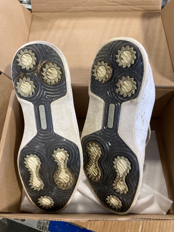 Photo 1 of ****DIRTY****PUMA Men's Royale Golf Shoes, White/Slate Sky/Ash Gray, 10.5