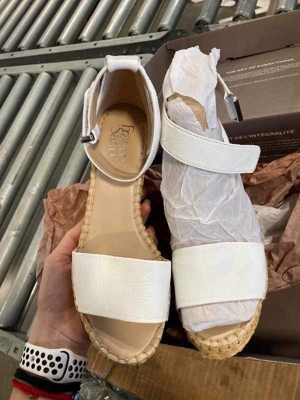 Photo 1 of ****PERFECT CONDITIONS*** Franco Sarto Womens Clemens Raffia Espadrille Wedge Sandals White Leather 8M