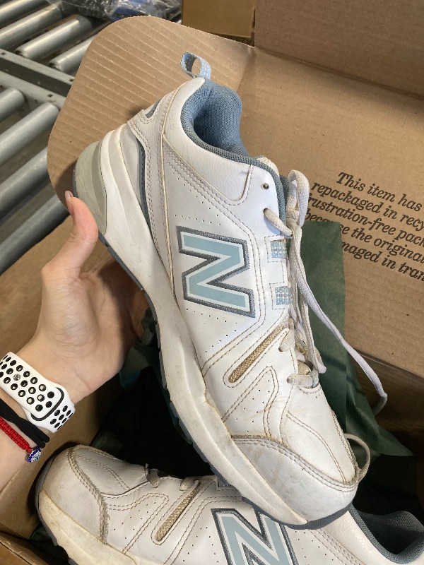 Photo 1 of ****DIRTY*****New Balance Women's 608 V5 Casual Comfort Cross Trainer, White/Light Blue, 11 Wide