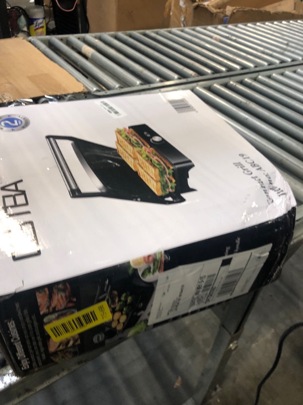 Photo 1 of **BROKEN HANDLE** OSTBA Panini Press Grill Indoor Sandwich Maker with Temperature Setting, 4 Slice Large Non-stick Versatile Grill, Opens 180 Degrees to Fit Any Type or Size of Food, Removable Drip Tray, 1200 W