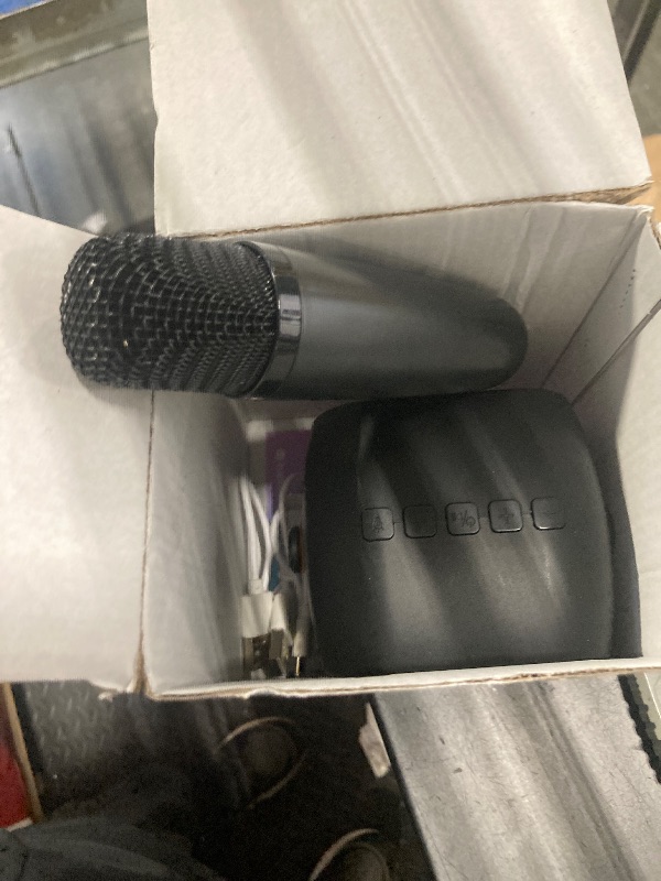 Photo 1 of ***Missing one mic****Mini Karaoke Machine, Portable Bluetooth Karaoke Speaker with 2 Wireless Microphones and Party Lights for Kids and Adults, Birthday Gifts for Girls Boys Family Home Party