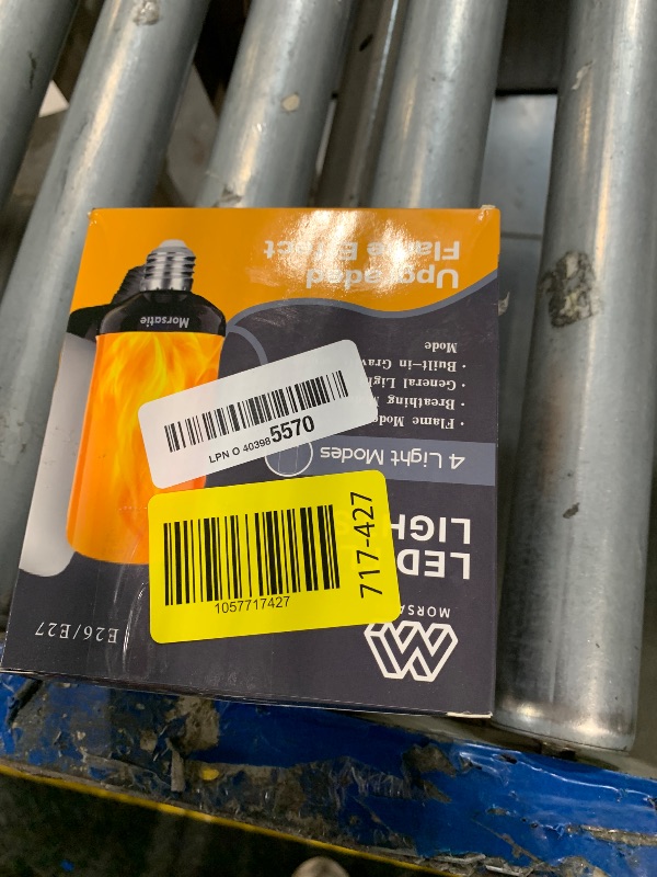 Photo 1 of ?Upgraded Flame?Morsatie LED Flame Light Bulbs, 4 Modes Flickering Light Bulbs with Gravity Sensor, E26 Fire Light Bulb for Halloween, Christmas, Party, Porch, Patio, Indoor Outdoor Decoration-2 Pack