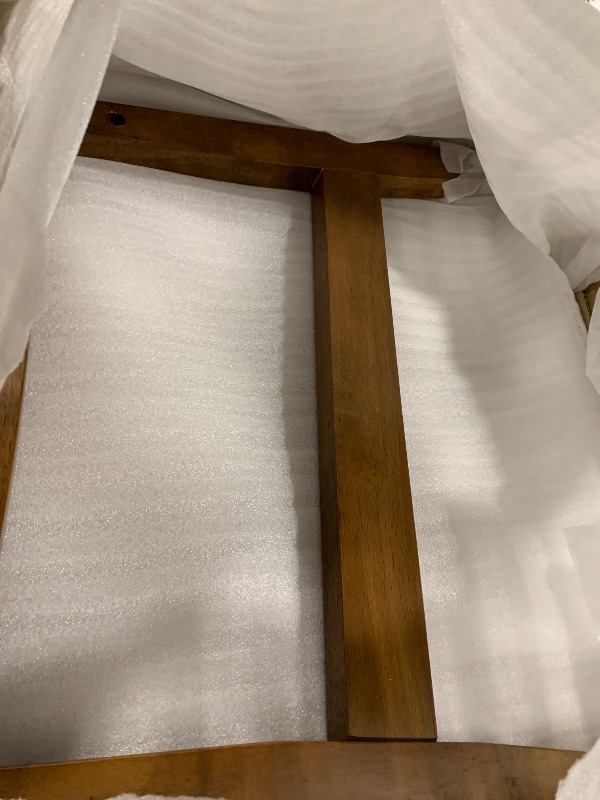 Photo 1 of ******ONLY ONE CHAIR******** Yaheetech PU Leather Accent Chair, Mid-Century Modern Armchair with Solid Wood Legs, Reading Leisure Chair with High Back for Living Room Bedroom Waiting Room,  Brown