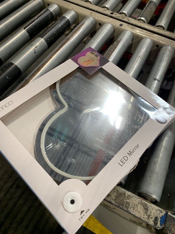 Photo 1 of ***MINOR DAMAGE*** Melannco Heart Shaped Mirror with Neon LED Lights, 13x1.38x11 Inch