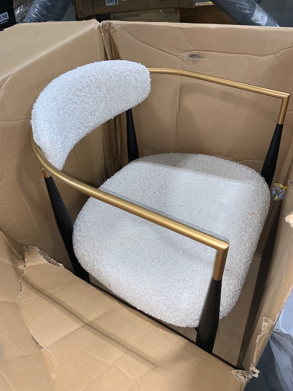 Photo 1 of *****SIMIILAR CHAIR*******KUAOXK Adjustable Office Computer Chair with Armrest 1pcs White Upholstered Dining Chairs with Armrests and Wood Grain Legs for Kitchen Living Room