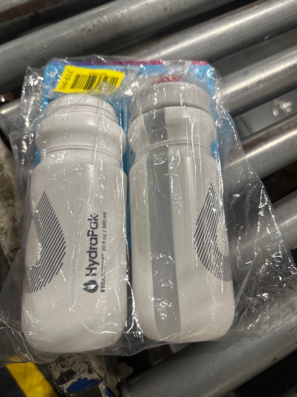 Photo 1 of **MISSING 1 LID** HydraPak | Polar Bottle - Breakaway Surge Lightweight Bike Water Bottle 2-Pack - High Flow, Cycling & Sports Squeeze Bottle (White, 600ml / 20oz)