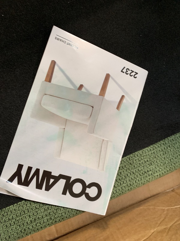 Photo 1 of ** USED** COLAMY Modern Wingback Living Room Chair Set of 2, Upholstered Fabric Accent Armchair, Single Sofa Chair with Lounge Seat and Wood Legs for Bedroom/Office/Reading Spaces, Green