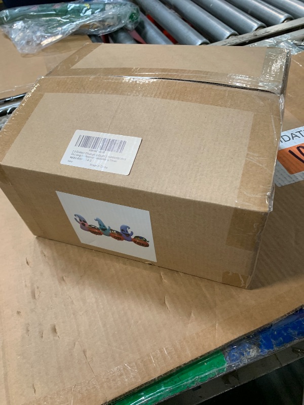 Photo 1 of [ 3 Colors Changing Light ] TURNMEON 8 Ft Long Halloween Inflatables Three Ghosts with Pumpkin Candy Bags Halloween Decorations Outdoor Build-in LED Light Blow Up Halloween Decor Yard Party Garden