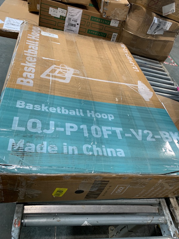 Photo 1 of ***similar item***used***  Yohood Basketball Hoop Outdoor Portable, 10ft Quickly Adjustable Basketball Goal System with 44 Inch PC Backboard & Wheels for Court/Backyard/Driveway