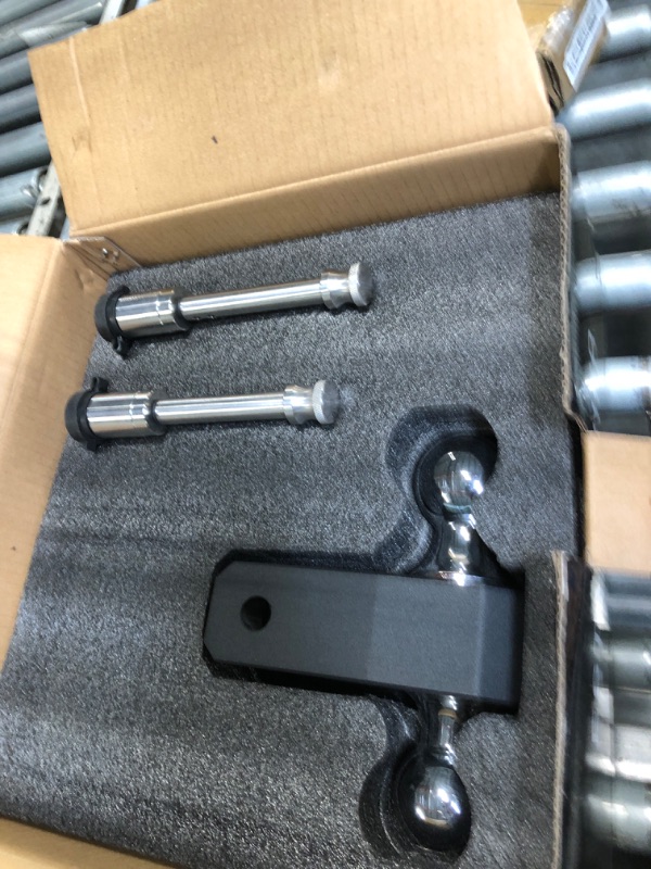 Photo 1 of *** missing parts*** METOWARE Adjustable Drop Hitch - Aluminum Tow Hitch Fits 2-Inch Receiver - Heavy Duty Trailer Hitch with 8-Inch Drop/Rise for Truck (12,500 LBS GTW), Double Anti-Theft Stainless Steel Pin Locks(Black)