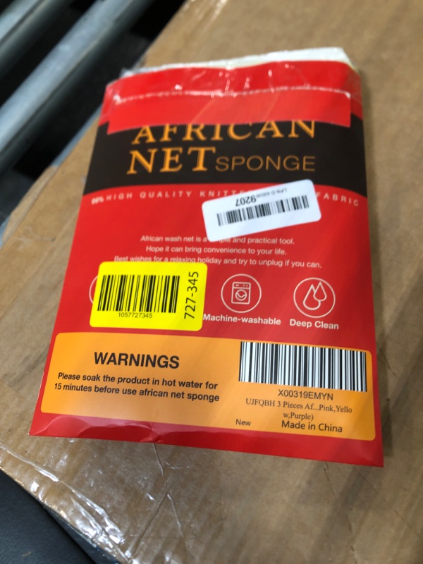 Photo 1 of ***1 missing*** UJFQBH 3 Pieces African Bath Sponge African Net Long Net Bath Sponge Exfoliating Shower Body Scrubber Back Scrubber Skin Smoother,Great for Daily Use (Pink,Yellow,Purple)