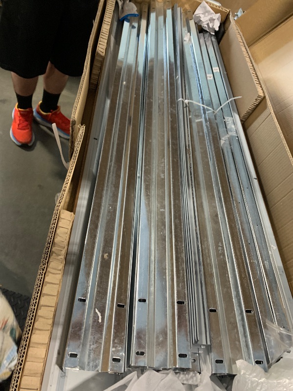 Photo 1 of ***SOME SCRATCHES*** Large Metal Storage Sheds, 8x8 FT Outdoor Storage Shed with Updated Frame Structure, Lockable Doors and Air Vents, Metal Garden Tool Shed for Garden,Backyard,Patio,Lawn, Brown