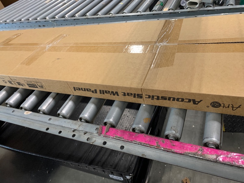 Photo 1 of ***SET OF FOUR BOXES, TOTAL OF 8 PANELS*** Art3d 2-Pack 108" x 12" Acoustic Wood Panels for Wall, Soundproof Wood Slat Panel for Wall and Ceiling, 3D Fluted Sound Absorbing Paneling for Interior Wall Decor, Living Room, Bedroom - Walnut