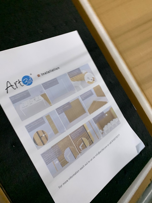 Photo 1 of ***SET OF FOUR BOXES, TOTAL OF 8 PANELS*** Art3d 2-Pack 108" x 12" Acoustic Wood Panels for Wall, Soundproof Wood Slat Panel for Wall and Ceiling, 3D Fluted Sound Absorbing Paneling for Interior Wall Decor, Living Room, Bedroom - Walnut