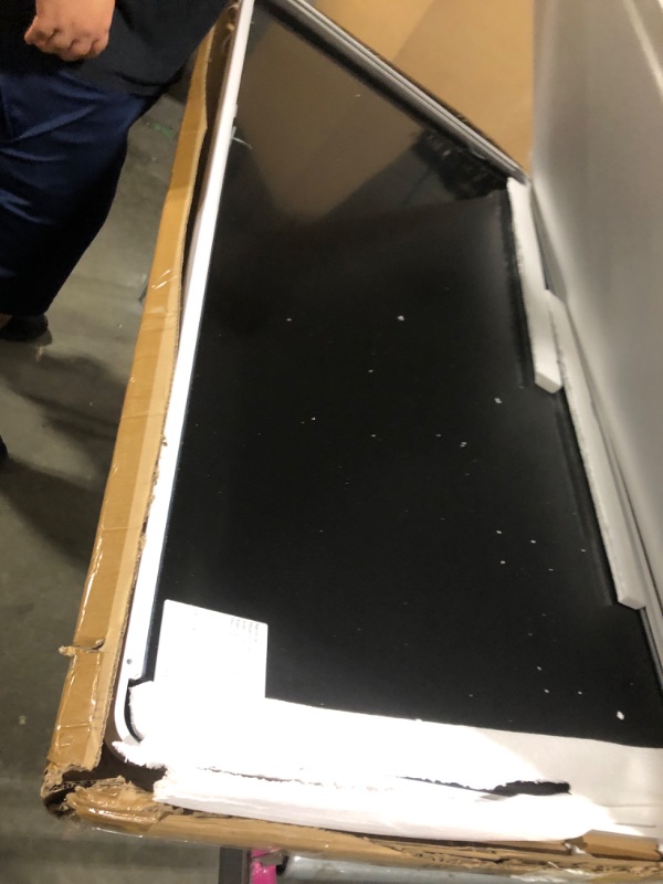 Photo 1 of ** some glue on frame coming off** JISOSO White Bathroom Mirror 55x30 Inch, White Metal Framed Bathroom Mirror for Wall, Rounded Rectangle Matte Bathroom Vanity Mirror, Tempered Glass, Anti-Rust, Horizontal/Vertical