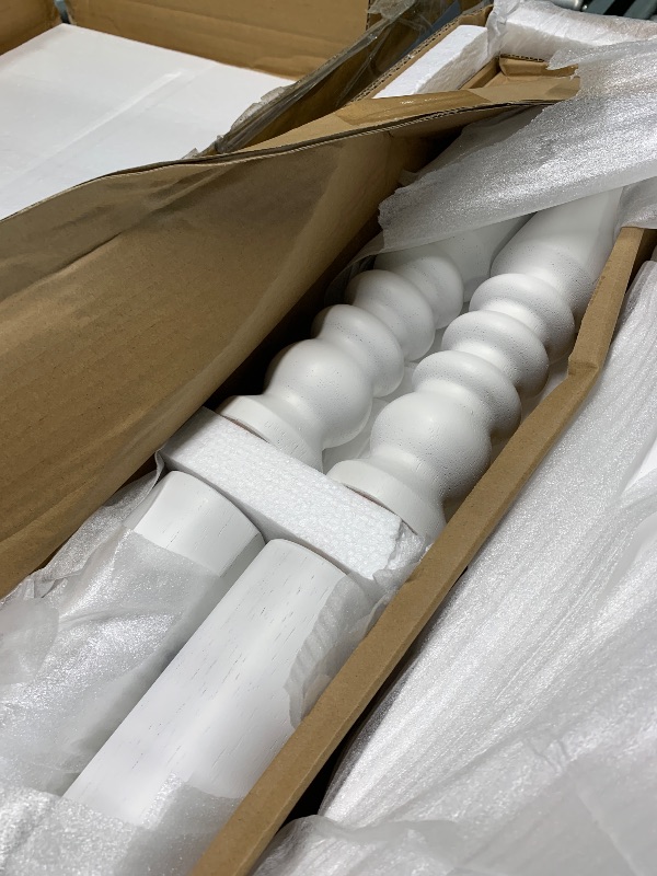 Photo 1 of ****WHITE******* Walker Edison EZ Assembly Traditional Wood Spindle Bed, Vintage Bed Frame, No Box Spring Required, Twin Bed Frame with Headboard, Twin Size,