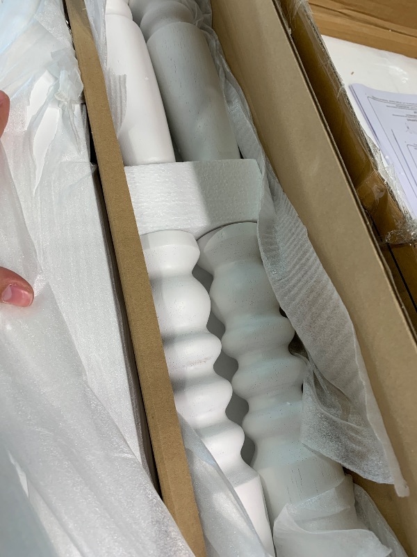 Photo 1 of ****WHITE******* Walker Edison EZ Assembly Traditional Wood Spindle Bed, Vintage Bed Frame, No Box Spring Required, Twin Bed Frame with Headboard, Twin Size,