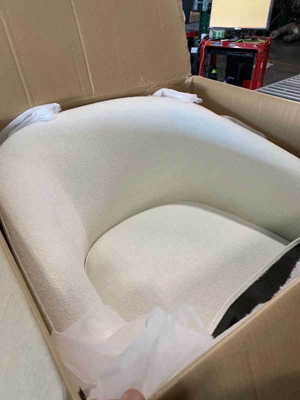 Photo 1 of ****ONLY ONE CHAIR****** KISLOT Swivel Accent Chair , 360 Degree Performance Fabric Armchair Modern Barrel Chairs Armchair for Living Room Bedroom Home and Office,Cream White
