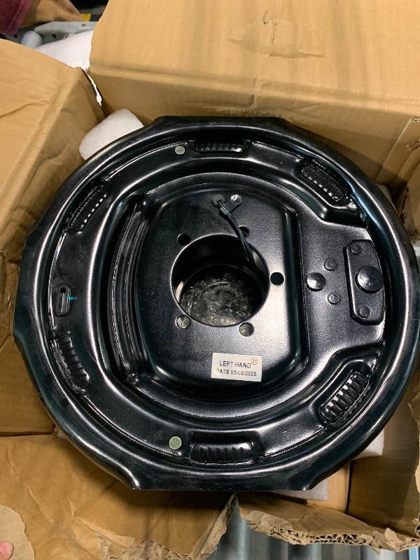 Photo 1 of ****MISSING PARTS****  Trailer Axle Electric Brake Kit, Pair of 8-6.5" Bolt Circle Brake Drum with 12" x 2" Electric Brakes for 5200-7000 lb Axles(Manual adjusting), Replacement 12" Brake Hub Drum Assembly