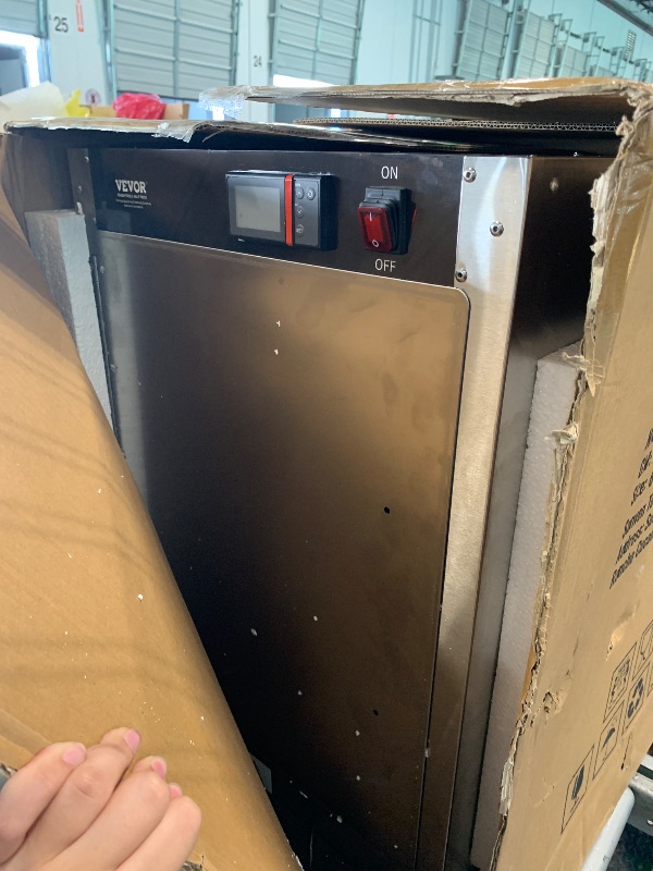 Photo 1 of ***UNTESTED NO CABLE***** VEVOR Hot Box Food Warmer, 5-Tier Concession Warmer with Water Tray, 5 Pans, Single-Door and Adjustable Shelves, Stainless Steel Food Warmer Cabinet, Ideal for Storing Pizza, Chicken, Restaurant