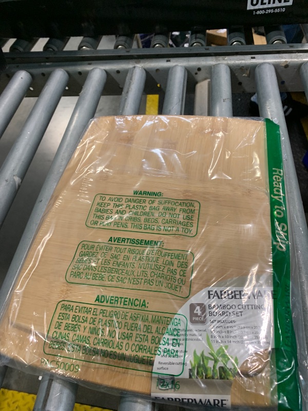 Photo 1 of *****ONLY TWO PIECE *******FARBERWARE 2-Piece Reversible Bamboo Cutting Board and Charcuterie Set, Assorted Sizes, Durable Wood Serving Boards for Cheese, Meats, and Prep