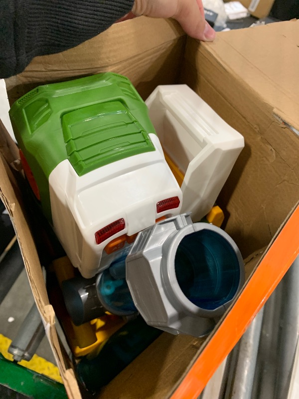 Photo 1 of ***MISSING PARTS*** Dwi Dowellin Truck Toys for Kids, 28" Large Car Toys Include 4 Racing Cars+6 Ball, with Light & Sounds, Eejection&Shooting Transport Cars Toy, Gifts for Boys Girls-Green