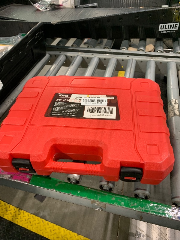 Photo 1 of ****MISSING ONE PCS*** AMM 3/8" Drive Impact Socket Set, 48-Piece Standard SAE (5/16 to 3/4 inch) and Metric (8-22mm) Size, 3" and 6" Drive Extension Bar, Impact Universal Joint, 3/8" to 1/2" Impact Adaptor, CR-V