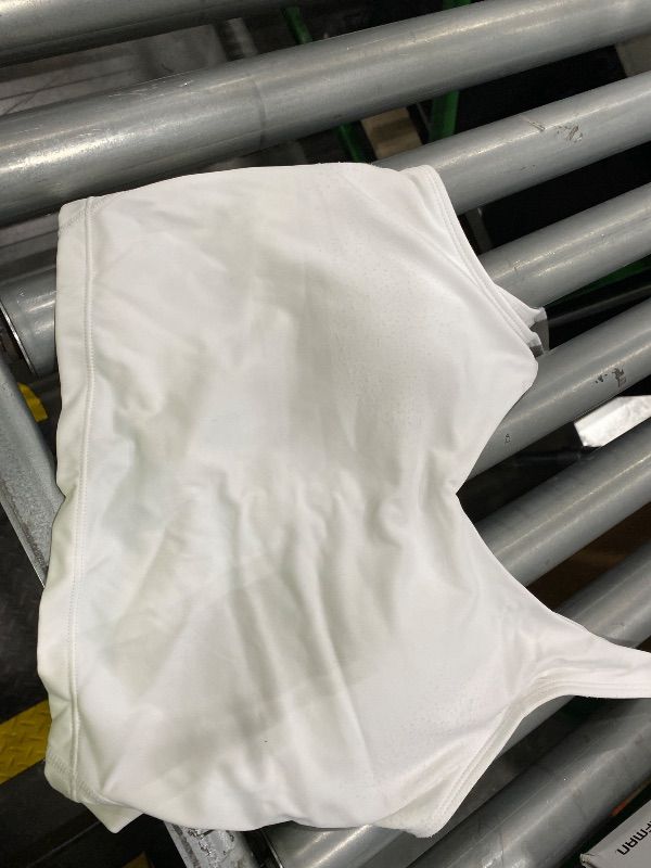 Photo 1 of *Minor Damaged*Women’s Longline Sports Bra Wirefree Padded Medium Support Yoga Bras Gym Running Workout Tank Tops (White, Medium)