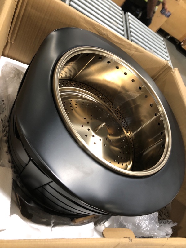 Photo 1 of ****BEATEN AND BENT ON ONE SIDE, AS SHOWN IN THE IMAGE****TIKI Patio Fire Pit Bundle – 25-Inch Smokeless Wood Burning Outdoor Fire Pit for Backyard, Patio, Deck & Garden with Removable Ash Pan, Stand & Weather-Resistant Cover – Modern Black Stainless Stee