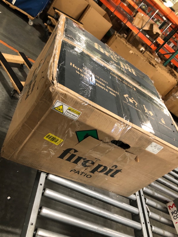 Photo 1 of ****BEATEN AND BENT ON ONE SIDE, AS SHOWN IN THE IMAGE****TIKI Patio Fire Pit Bundle – 25-Inch Smokeless Wood Burning Outdoor Fire Pit for Backyard, Patio, Deck & Garden with Removable Ash Pan, Stand & Weather-Resistant Cover – Modern Black Stainless Stee