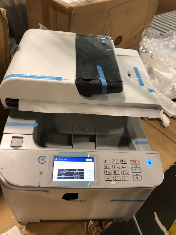Photo 1 of ***It turns on, but it's unknown if it works. It has some broken parts, as shown in the pictures.****RICOH C125 MF Color Laser All-in-One Printer | 26ppm | Multifunction Copy Scan Fax | Secure Wireless | Touchscreen | WiFi, AirPrint, Mopria, Ethernet, USB