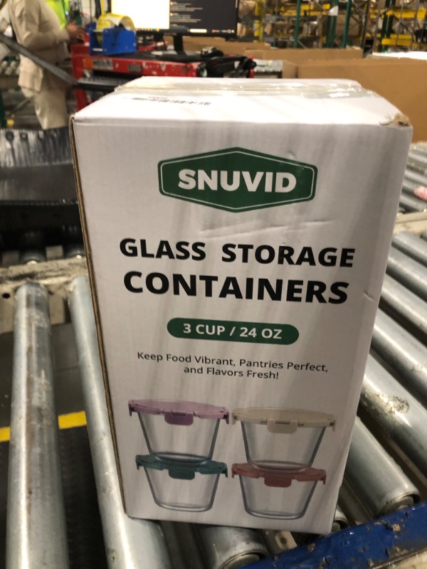 Photo 1 of [UPGRADED LID] 4 Sets 3 Cup Glass Meal Prep Containers with Lids, Food Storage Bowl Jars for Leftover Lunch Meal Oats Salad Soup Fruit Snack Yogurt - Microwave, Oven, Freezer Safe, BPA Free, Airtight