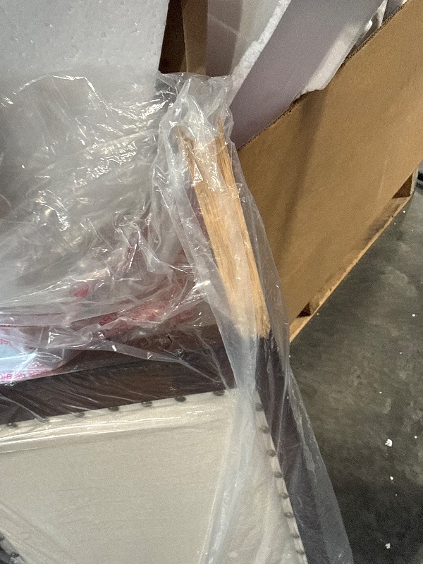 Photo 1 of *DAMAGED CHAIR LEG* Merax 6-Piece Solid Wood Dining Table Set, Modern Elegant 60" Rectangular with 4 High-Back Tufted Upholstered Chairs + 1 Bench for Kitchen Room, Espresso