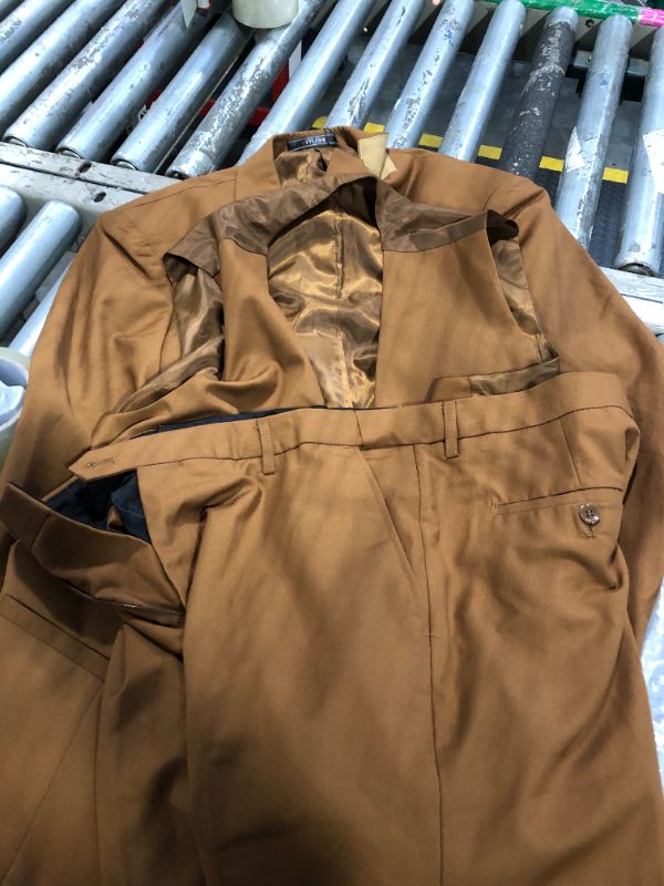 Photo 1 of ***ITEM CORRECT 3 PCS****YFFUSHI Men's 3 Piece Suit Set One Button Solid Blazer Jacket Vest Pants for Business, Wedding and Prom Khaki