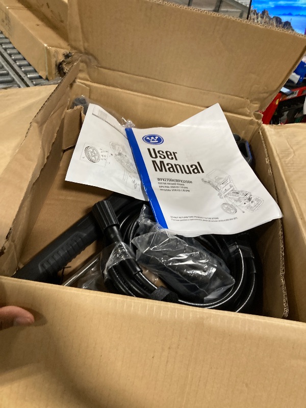 Photo 1 of *ASSEMBLY INSTRUCTIONS INCLUDED** Westinghouse WPX3200e Electric Pressure Washer, 3200 PSI and 1.76 Max GPM, Induction Motor, Onboard Soap Tank, Spray Gun and Wand, 5 Nozzle Set, for Cars/Fences/Driveways/Homes/Patios/Furniture, Blue