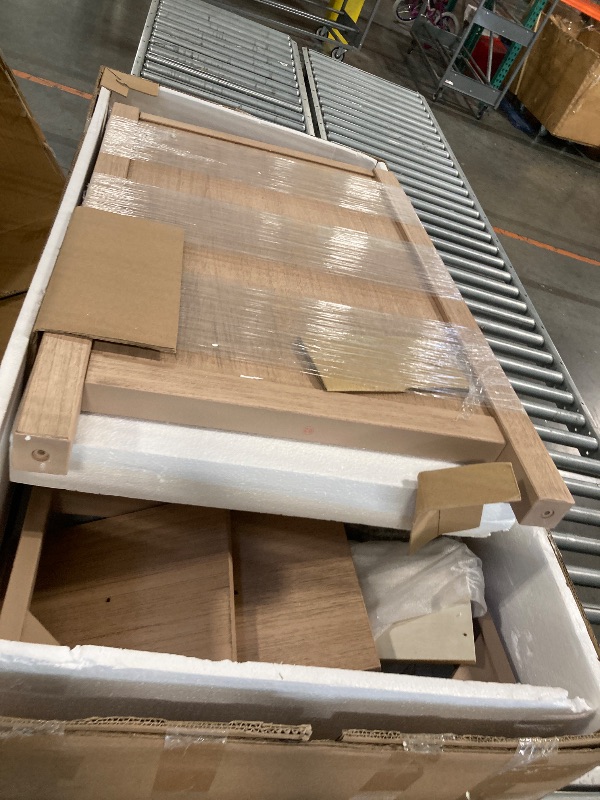 Photo 1 of **ASSEMBLY INSTRUCTIONS INCLUDED** Alaterre Furniture Lucca 48 Inch Bathroom Vanity - Freestanding Cabinet Without Sink - Wood Bathroom Vanity with Large Bottom Drawer, 3 Small Drawers, and Soft-Close Doors (Natural)