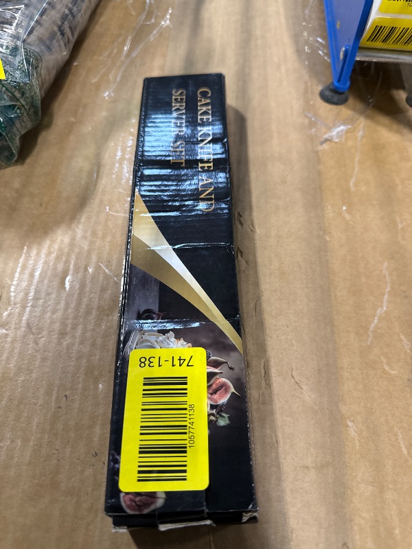 Photo 1 of **MISSING 1 FORK** Wedding Cake Knife and Server Set with Forks, Engraved Cake Cutting Set for Wedding Anniversary Christmas Engagement, Gold