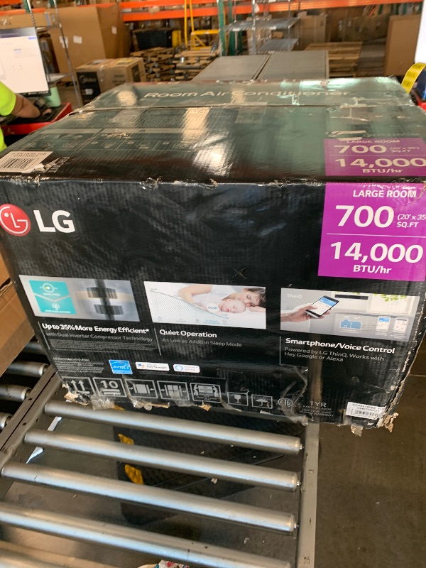 Photo 1 of **APPROVED TEST** **IN WORKING CONDITIONS** LG 14,000 BTU DUAL Inverter Smart Window Air Conditioner, 115V, Cools 700 Sq. Ft. for Bedroom, Living Room, Apartment, Quiet Operation, ENERGY STAR, works with LG ThinQ, Amazon Alexa and Hey Google
