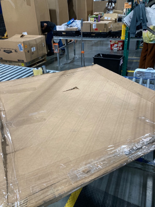 Photo 1 of ******BROKEN FRAME***** Deco 79 Canvas Elephant Framed Wall Art with Gold Frame, 47" x 2" x 47", Brown