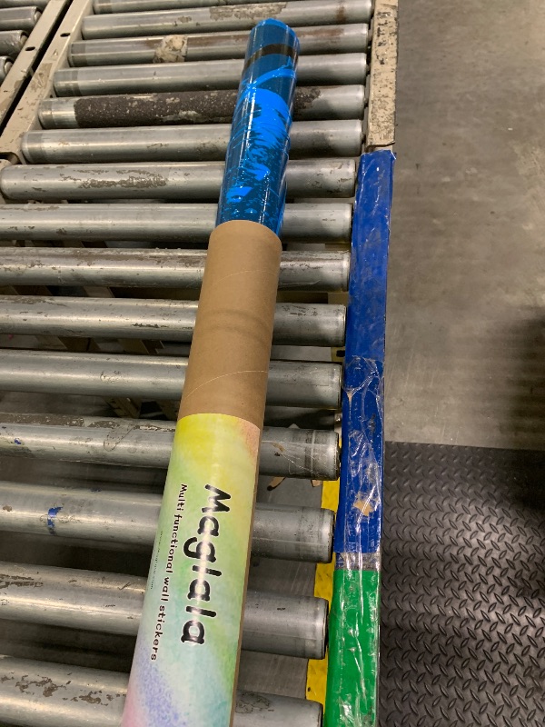 Photo 1 of 2025 Magnetic Chalkboard Wall Decal 40"x32" – Upgraded Strong Adhesive, Thickened Iron Layer, Wet Cloth for Easy Erasing, Drawing Learning for Kids Playroom, School, Home Decor (Blue)