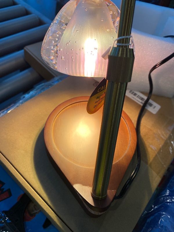 View 2 of **base is cracked, see photos**TIOXEMO Candle Warmer Lamp with Timer Dimmable, Height Adjustable Wax Melt Warmer with 2 Bulbs, Gifts for Women, House Warming Gifts New Home Décor