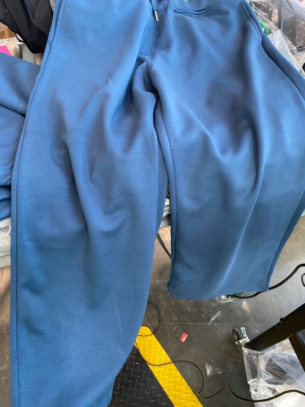 Photo 1 of *Dirty* SUUKSESS Women Modal 2 piece outfits Oversized Sweatshirt Fall Lounge Set Wide Leg Pants Matching Sets (Navy Blue,L)