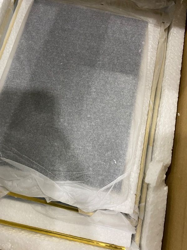 Photo 1 of *Damaged item/ big peice damage* Jetec 3 Pieces Mirror Tray Metal Vanity Rectangle Octagon Perfume Makeup Cosmetic Dresser Tray for Dresser Bedroom Bathroom Hotel, 3 Sizes(Gold)