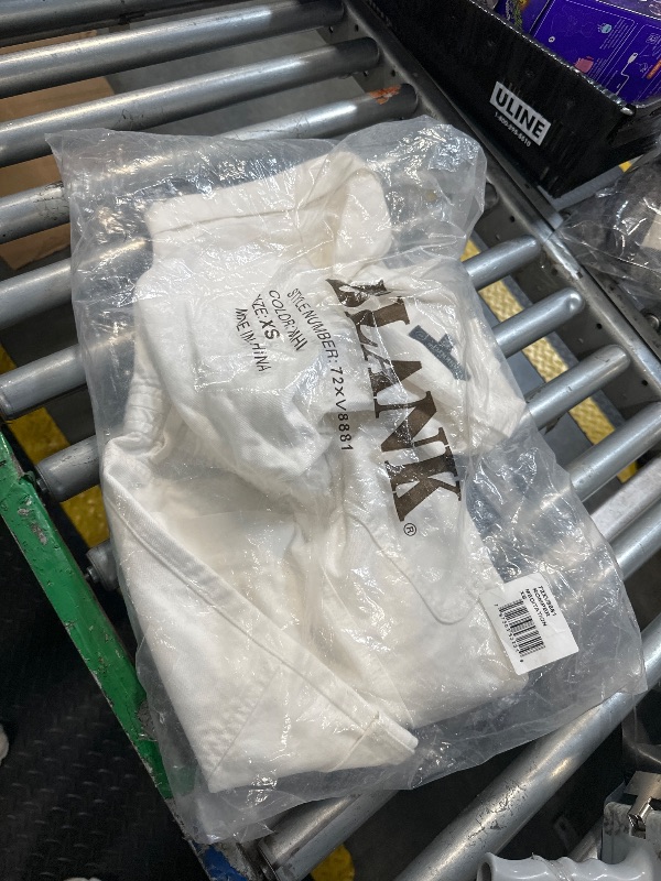 Photo 1 of [BLANKNYC] womens White Denim Shorts Sleeve With Patch Pockets, Stylish & Designer Clothing Rompers, Meditation, X-Small US