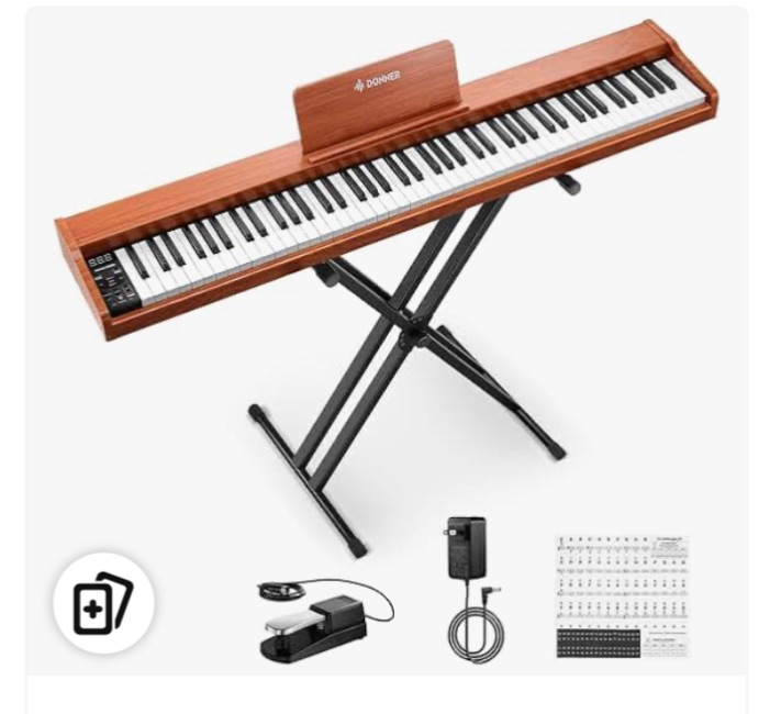 Photo 1 of *USED*
Donner DEP-1 Digital Piano Keyboard 88 Key For Sale With Gig Bag Pedal 128 Tone